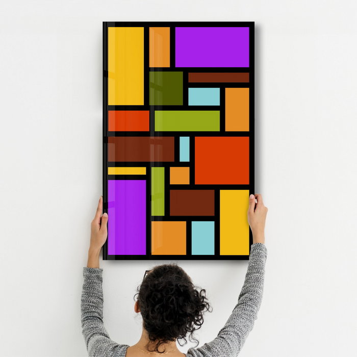 Wallity Pintura Decorativa de Vidrio Templado Multicolor 46 x 72 cm